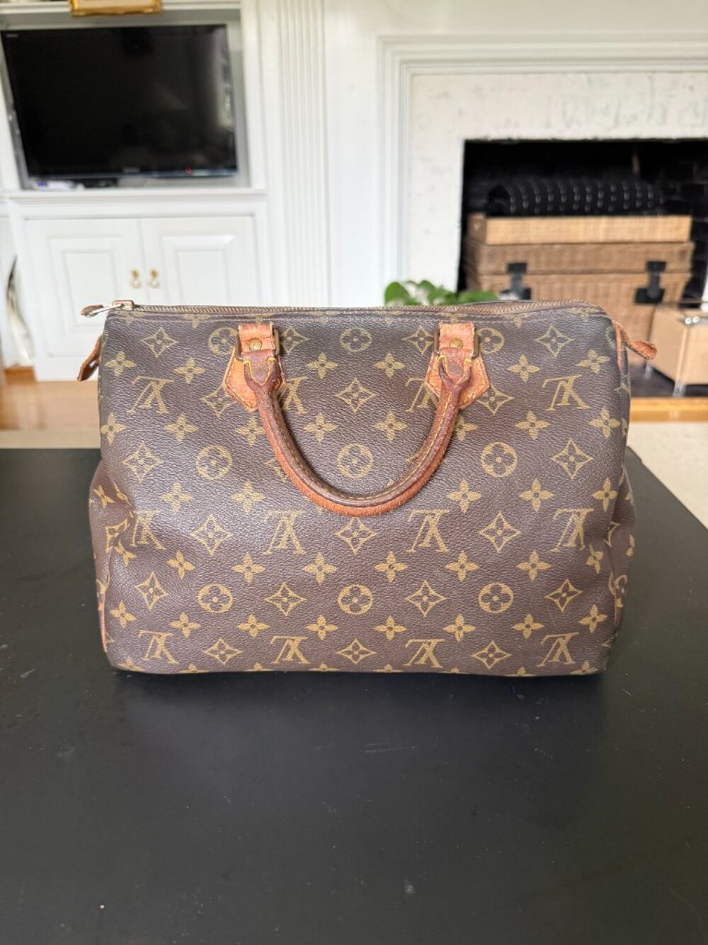 LOUIS VUITTON Speedy 30 Monogram Satchel Duffel Bag Vintage, free COA & twillies - Picture 6 of 16